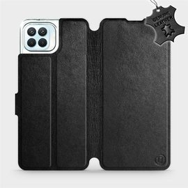 Etui ze skóry naturalnej do OPPO Reno 4 Lite - wzór Black Leather