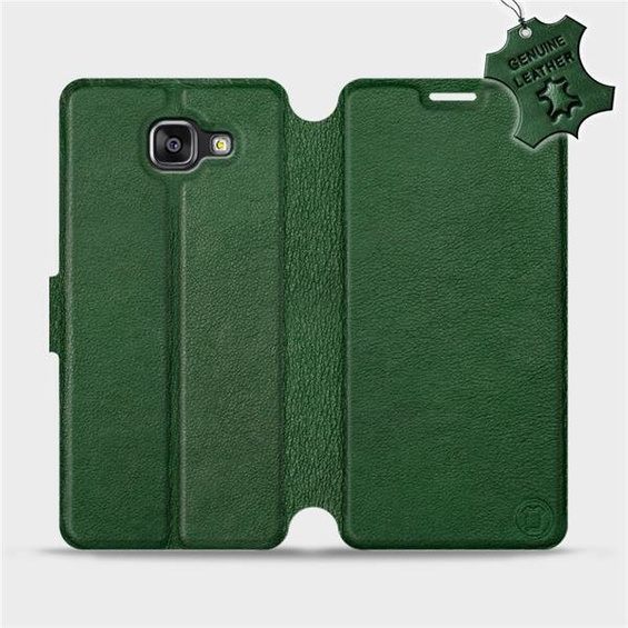 Etui ze skóry naturalnej do Samsung Galaxy A5 2016 - wzór Green Leather