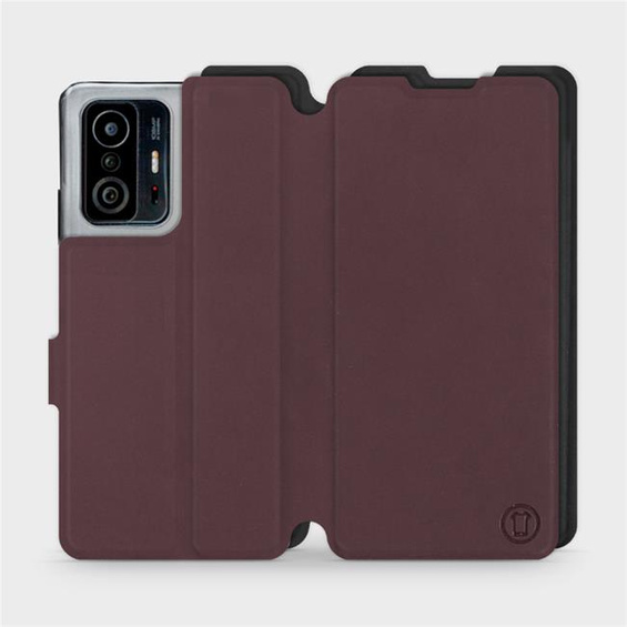 Etui Soft Touch do Xiaomi 11T Pro - wzór Matowy burgund z czernią