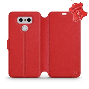 Etui ze skóry naturalnej do LG G6 - wzór Red Leather