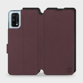 Etui Soft Touch do Realme 7 Pro - wzór Matowy burgund z czernią