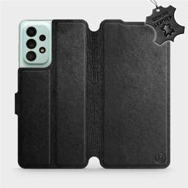 Etui ze skóry naturalnej do Samsung Galaxy A33 5G - wzór Black Leather