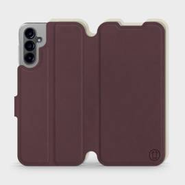 Etui Soft Touch do Samsung Galaxy A14 4G - wzór Matowy burgund z platyną