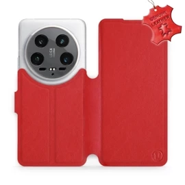 Etui ze skóry naturalnej do Xiaomi 14 Ultra 5G - wzór Red Leather