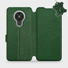 Etui ze skóry naturalnej do Nokia 5.3 - wzór Green Leather