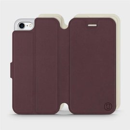 Etui Soft Touch do Apple iPhone 7 - wzór Matowy burgund z platyną