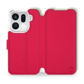 Etui Soft Touch do OPPO Find X9 pro - wzór Żywa czerwień z platyną