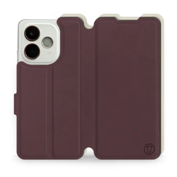 Etui Soft Touch do OPPO A5 Pro 5G - wzór Matowy burgund z platyną