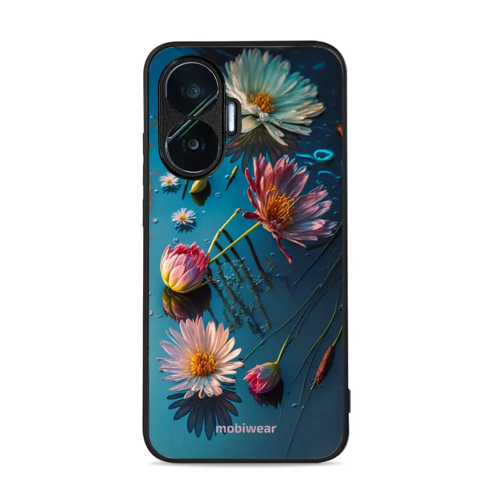 Mobiwear Glossy Case, Handyhülle, Geräteschutz, stilvolle Grafik, sicheres Gehäuse, Blau-Blumig