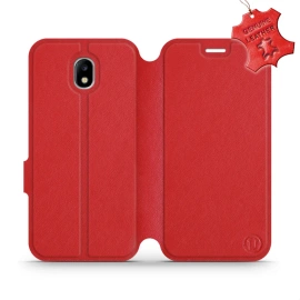 Etui ze skóry naturalnej do Samsung Galaxy J5 2017 - wzór Red Leather