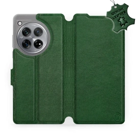 Etui ze skóry naturalnej do OnePlus 12R - wzór Green Leather