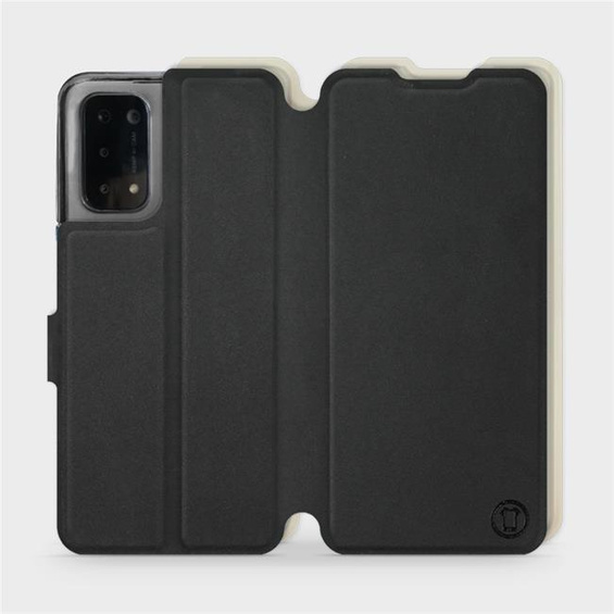 Etui Soft Touch do OPPO A54 5G - wzór Satynowa czerń z platyną