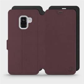 Etui Soft Touch do Samsung Galaxy A8 2018 - wzór Matowy burgund z czernią