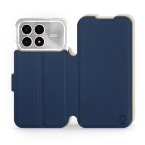 Etui Soft Touch do Xiaomi Poco F8 Pro - wzór Głęboki granat z platyną