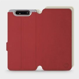 Etui Soft Touch do Samsung Galaxy A80 - wzór Zachodząca czerwień z platyną