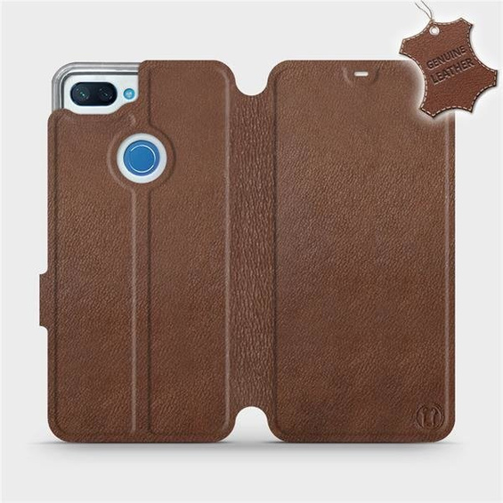 Etui ze skóry naturalnej do Xiaomi Mi 8 Lite - wzór Brown Leather