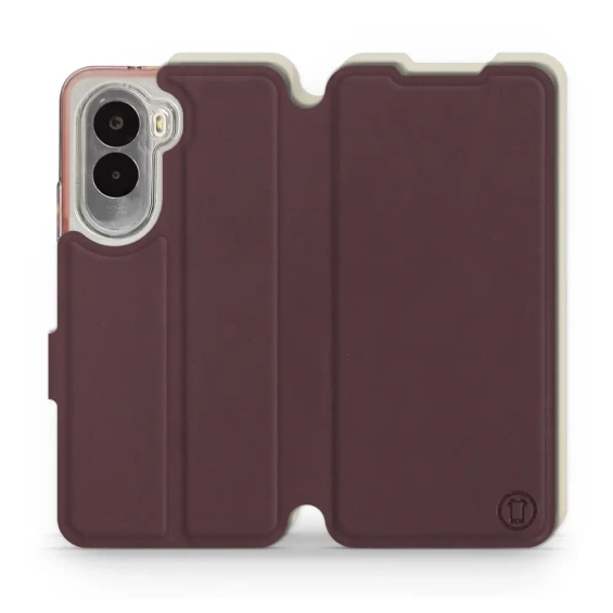 Etui Soft Touch do Xiaomi POCO M7 - wzór Matowy burgund z platyną