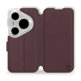Etui Soft Touch do Huawei Pura 80 Pro - wzór Matowy burgund z platyną