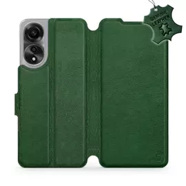 Etui ze skóry naturalnej do OPPO A78 5G - wzór Green Leather