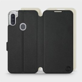 Etui Soft Touch do Samsung Galaxy M11 - wzór Satynowa czerń z platyną