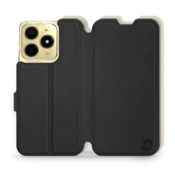 Etui Soft Touch do Realme C61 - wzór Satynowa czerń z platyną