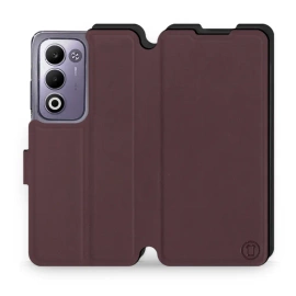Etui Soft Touch do OPPO A5m - wzór Matowy burgund z czernią