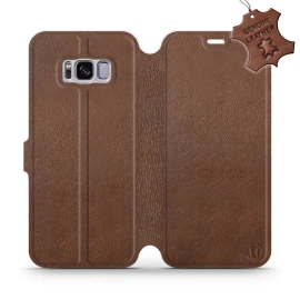 Etui ze skóry naturalnej do Samsung Galaxy S8 Plus - wzór Brown Leather