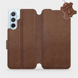 Etui ze skóry naturalnej do Samsung Galaxy A54 - wzór Brown Leather