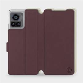 Etui Soft Touch do Motorola Edge 30 Ultra - wzór Matowy burgund z platyną