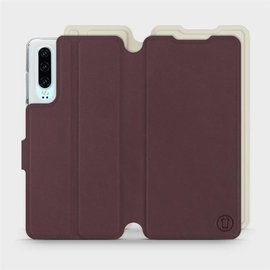 Etui Soft Touch do Huawei P30 - wzór Matowy burgund z platyną