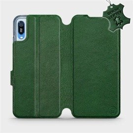 Etui ze skóry naturalnej do Huawei Y6 2019 - wzór Green Leather