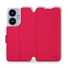 Etui Soft Touch do Realme C55 - wzór Żywa czerwień z platyną