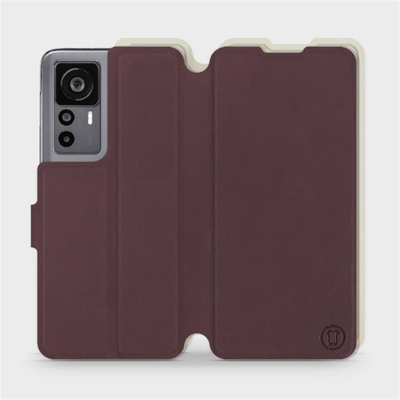Etui Soft Touch do Xiaomi 12T - wzór Matowy burgund z platyną