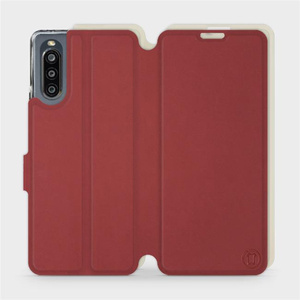 Etui Soft Touch do Sony Xperia 10 IV - wzór Zachodząca czerwień z platyną
