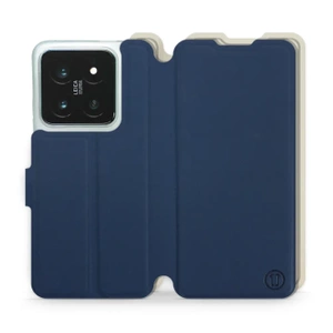 Etui Soft Touch do Xiaomi 14 Pro - wzór Głęboki granat z platyną