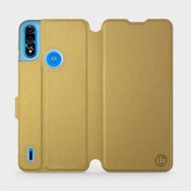 Etui do Motorola Moto E7i Power - wzór Gold&Orange