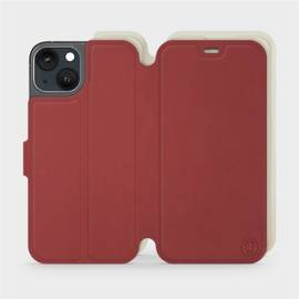 Etui Soft Touch do Apple iPhone 13 - wzór Zachodząca czerwień z platyną