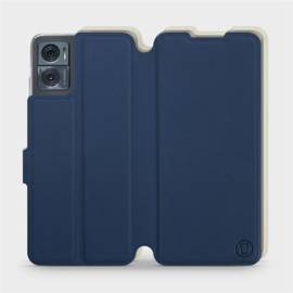 Etui Soft Touch do Motorola Moto E22i - wzór Głęboki granat z platyną