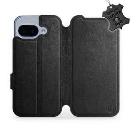 Etui ze skóry naturalnej do Google Pixel 9A - wzór Black Leather