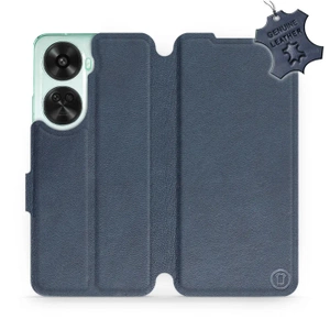 Etui ze skóry naturalnej do Huawei Nova 12 SE - wzór Blue Leather
