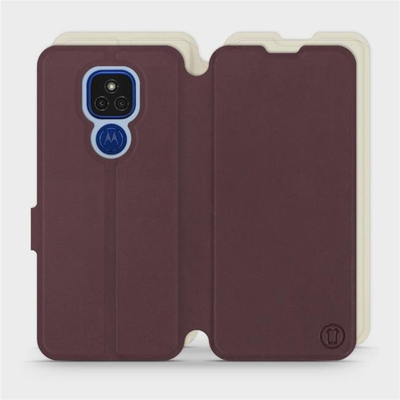 Etui Soft Touch do Motorola Moto E7 Plus - wzór Matowy burgund z platyną