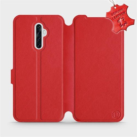 Etui ze skóry naturalnej do OPPO Reno 2Z - wzór Red Leather