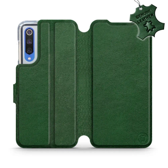 Etui ze skóry naturalnej do Xiaomi Mi 9 SE - wzór Green Leather