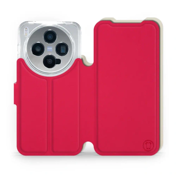 Etui Soft Touch do Vivo X300 - wzór Żywa czerwień z platyną