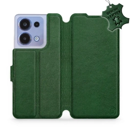 Etui ze skóry naturalnej do Xiaomi POCO M6 Pro - wzór Green Leather