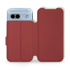 Etui Soft Touch do Google Pixel 8A - wzór Zachodząca czerwień z platyną