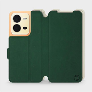 Etui Soft Touch do Vivo X80 Lite - wzór Miejska zieleń z platyną