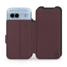 Etui Soft Touch do Google Pixel 8A - wzór Matowy burgund z czernią