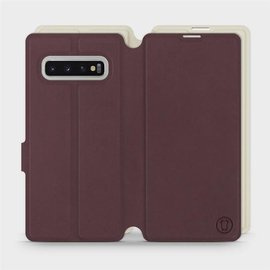 Etui Soft Touch do Samsung Galaxy S10 Plus - wzór Matowy burgund z platyną