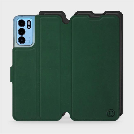 Etui Soft Touch do OPPO Reno 6 5G - wzór Miejska zieleń z czernią